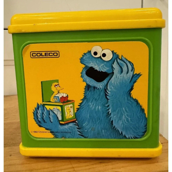 Vintage Sesame Street Big Bird Jack In The Box 1983 Burt Ernie Elmo Cookie rare - Picture 5 of 7